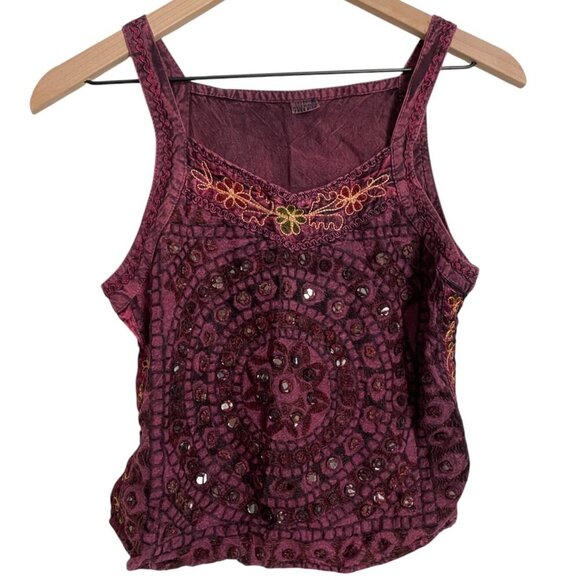 vintage Y2K 2000s maroon top with a boho vibe - Picture 1 of 6